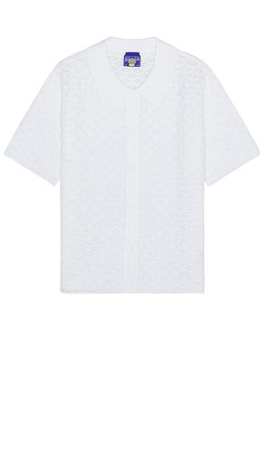 Crochet Knit Button Polo in White. - size L (also in M, S) - Coney Island Picnic - Modalova