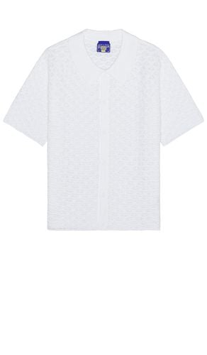 Crochet Knit Button Polo in White. - size L (also in S) - Coney Island Picnic - Modalova