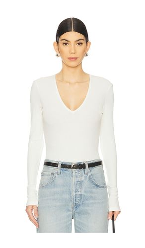 Helsa Deep V Bodysuit in Ivory. - size L (also in S, XL, XS) - Citizens of Humanity - Modalova