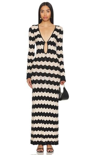 Ella Stripes Knitted Maxi Dress in Black - Capittana - Modalova