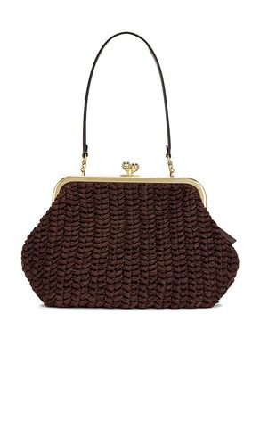 Large Weave Straw Kisslock Frame 27 Bag in Brown - Coach - Modalova