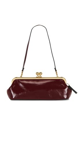 Glazed Leather Kisslock Frame Bag 30 in Burgundy - Coach - Modalova