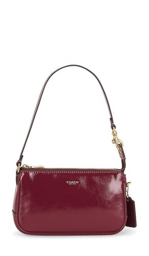 Shiny Crinkle Leather Plaza Bag 18 in Burgundy - Coach - Modalova