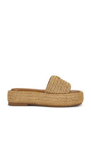 Sculpted C Flatform Raffia Slide in Neutral. - size 7 (also in 8.5) - Coach - Modalova