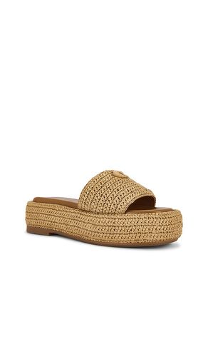 Sculpted C Flatform Raffia Slide in Neutral. - size 7 (also in 8.5) - Coach - Modalova