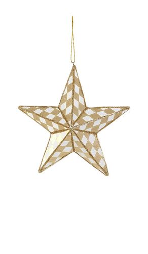 Ornamento checkered star en color oro metálico talla all - Cody Foster & Co - Modalova