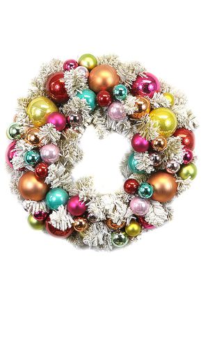 Small Flocked Wreath in Pink - Cody Foster & Co - Modalova