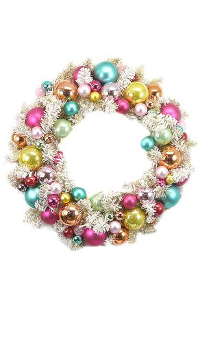 Flocked Wreath in Pink - Cody Foster & Co - Modalova