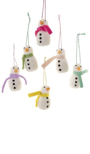 Merry & Bright Snowman Ornaments Set Of 6 in White - Cody Foster & Co - Modalova