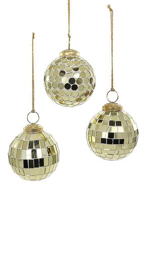 Mirrorball Ornaments Set Of 3 in Metallic Gold - Cody Foster & Co - Modalova