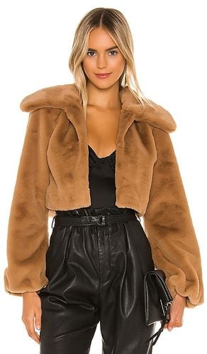 Cleobella Cropped Faux Fur Jacket in Brown. - size L (also in M, S, XL, XS, XXS) - Camila Coelho - Modalova