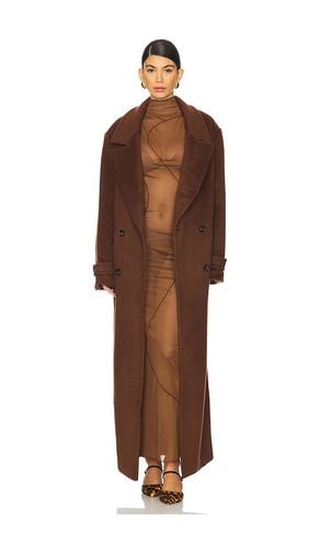 Agatha Double Breasted Coat in Chocolate. - size L (also in M, XL, XXS) - Camila Coelho - Modalova