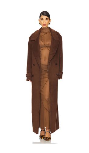 Agatha Double Breasted Coat in Chocolate. - size L (also in XL, XXS) - Camila Coelho - Modalova