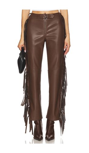 Iza Faux Leather Pant in Chocolate. - size L (also in M, S, XL, XS, XXS) - Camila Coelho - Modalova