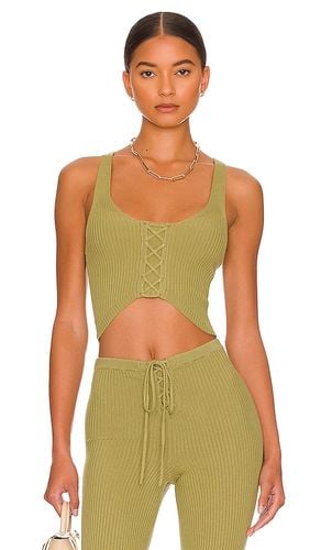 Artemis Lace Up Knit Top in Green. - size L (also in M, S) - Camila Coelho - Modalova