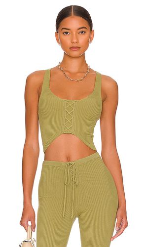 Artemis Lace Up Knit Top in Green. - size L (also in M, S, XS) - Camila Coelho - Modalova