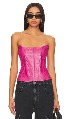 Kaira leather top en color rosado talla M en - Pink. Talla M (también en S, XL, XS) - Camila Coelho - Modalova