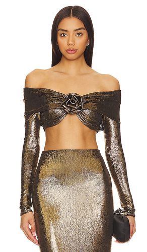 Leandra off shoulder top en color oro metálico talla L en - Metallic Gold. Talla L (también en M, S, XL) - Camila Coelho - Modalova