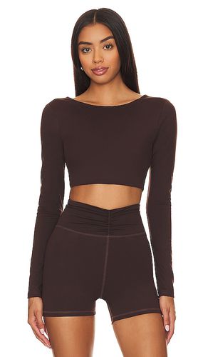 Haley Cropped Long Sleeve Top in Chocolate. - size L (also in M, S, XS) - Camila Coelho - Modalova