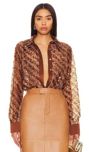 Paria Blouse in Metallic Bronze. - size S (also in XS) - Camila Coelho - Modalova