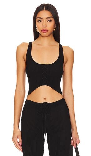 Artemis lace up knit top en color talla L en - Black. Talla L (también en M) - Camila Coelho - Modalova