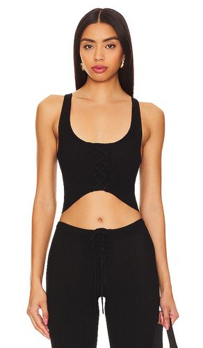 Artemis lace up knit top en color talla L en - Black. Talla L (también en M, S) - Camila Coelho - Modalova