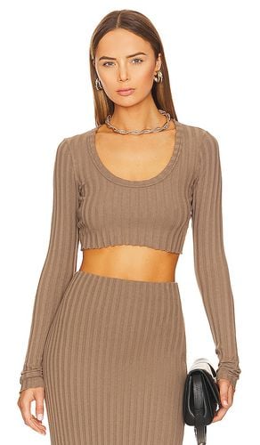 Capri Crop Long Sleeve Top in Brown. - size L (also in M, S) - COTTON CITIZEN - Modalova