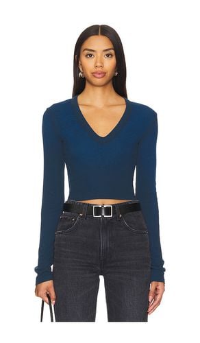 Verona Crop U Neck Shirt in Blue. - size L (also in M, S, XS) - COTTON CITIZEN - Modalova