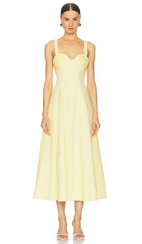 Carla Embroidered Longline Dress in Yellow. - size L (also in M, S, XS) - Clea - Modalova