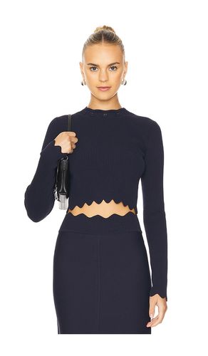 Blanca Scalloped Knit Top in Navy. - size M (also in S, XS) - Clea - Modalova