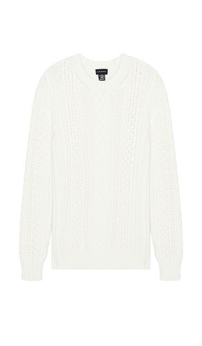 Large Cable Crew Sweater in White. - size L (also in M, S, XL/1X) - Club Monaco - Modalova