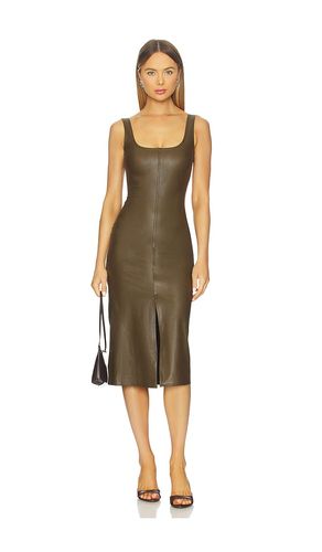 Faux Leather Midi Tank Dress in Army. - size L (also in M, S, XL, XS) - Commando - Modalova