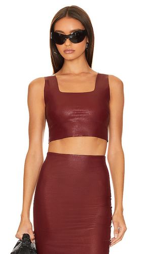 Faux Leather Crop Top in Burgundy. - size M (also in S) - Commando - Modalova