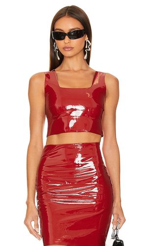 Faux Patent Leather Crop Top in Red. - size M (also in S, XS) - Commando - Modalova