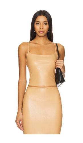 Faux Leather Cami Crop Top in Beige. - size L (also in M, XL, XS) - Commando - Modalova