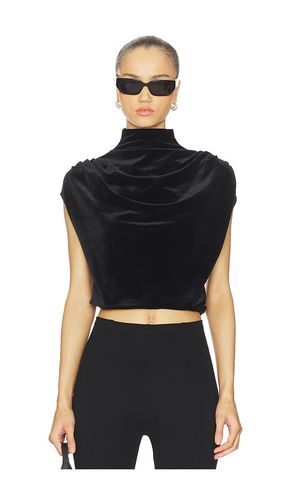 Velvet Draped Mockneck Crop Top in . Size S. Also in XS, M, L - Commando - Modalova