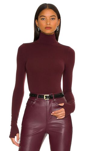 Ballet Turtleneck Bodysuit With Thumb Holes in Burgundy - Commando - Modalova