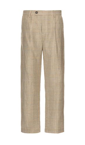 Plaid Linen Pleated Trouser in Brown. - size 31 (also in 32, 34, 36) - Corridor - Modalova