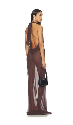 Halterneck Maxi Dress in Chocolate. - size L (also in M, S, XS) - Cha The Label - Modalova