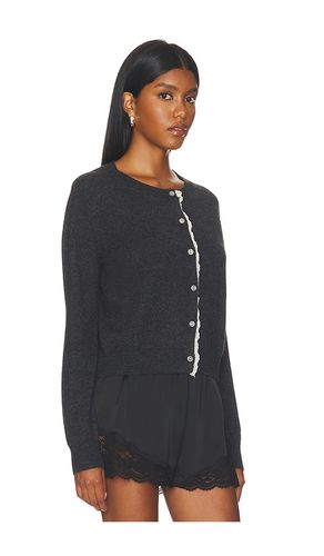 STRICK-WOLL-CARDIGAN MIT SPITZENBESATZ in - Cubic London - Modalova