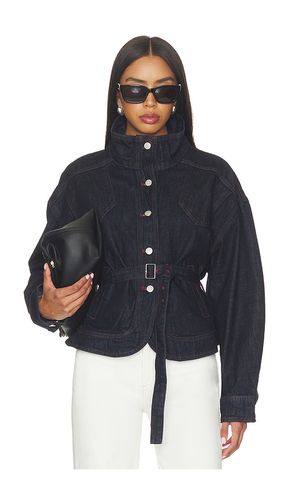 Classic Stand Collar Fitted Denim Jacket in . - size L (also in M, S) - Cubic London - Modalova
