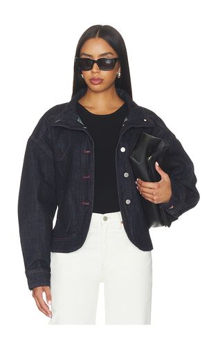 Classic Stand Collar Fitted Denim Jacket in . - size L (also in M, S) - Cubic London - Modalova