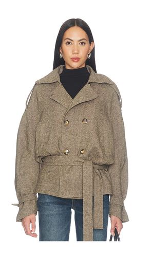 Double-breasted wool blend coat en color marrón talla L (también en M, S) - Cubic London - Modalova