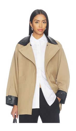 Cropped Contrast-trim Oversized Trench Jacket in . Size L. Also in M, S - Cubic London - Modalova