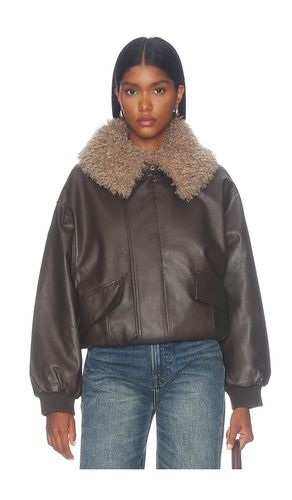 Faux Shearling Collar Leather Jacket in . - size S (also in M, L) - Cubic London - Modalova