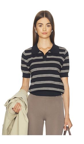 Striped Cropped Polo Collar Cotton T-shirt in . Size L. Also in M, S - Cubic London - Modalova
