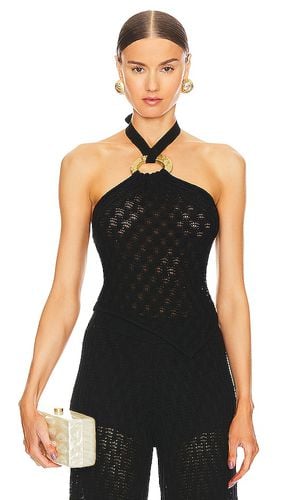 Top de punto con cuello halter jamie en color talla M en - Black. Talla M (también en XL) - Cult Gaia - Modalova