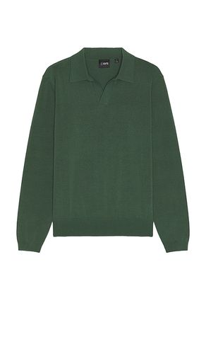 Riviera Knit Long Sleeve Polo in Moss in Green. - size S (also in XL/1X) - Cuts - Modalova
