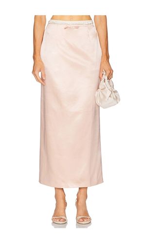 Irene Wool Silk Duchesse Midi Skirt in Blush. - size L (also in M, S) - Courtney Zheng - Modalova