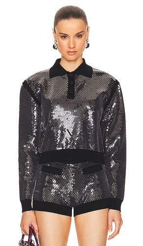 Sequins embroidery knit top en color talla L en - Black. Talla L (también en S) - David Koma - Modalova